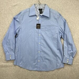 Claiborne Shirt Mens XL Blue Modern Fit‎ Long Sleeve Dress Flip Cuff Modern NEW